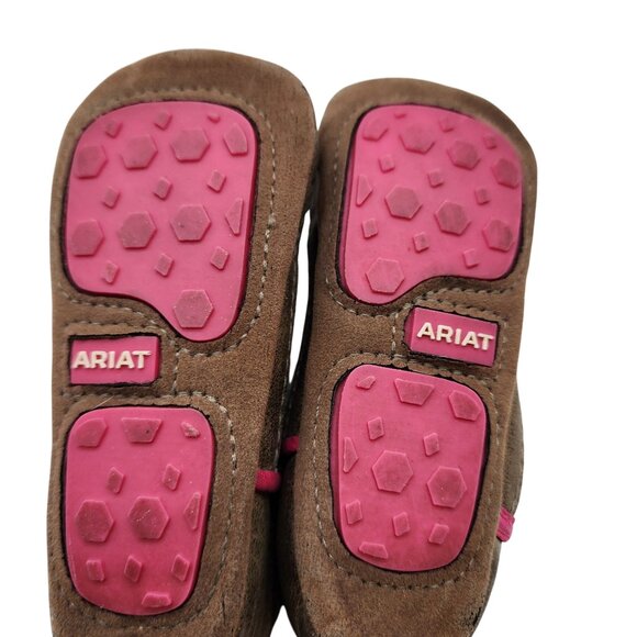 Ariat Kids Roswell Western Booties With Cactus Print & Pink Accents - Picture 4 of 6